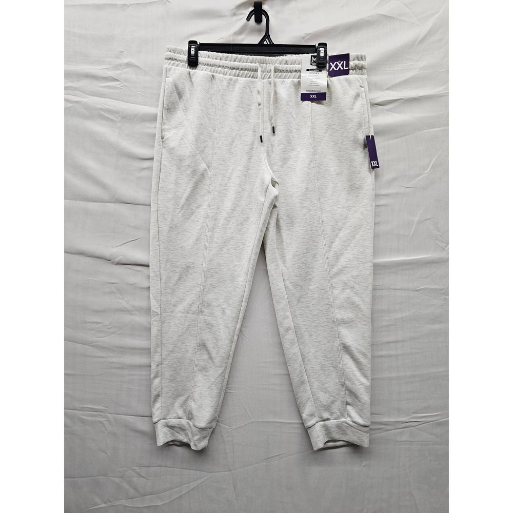 Members Mark Womens Sandwash Jogger Cream XXL MM25528 Mid-Rise‎ Sweatpants New